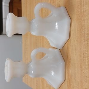 Vintage milk glass candle holders